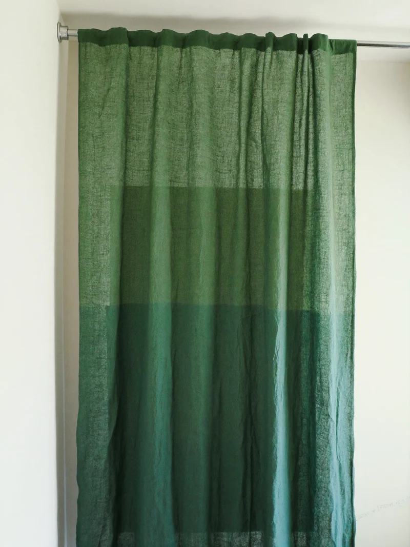 Studio illustrato: pannello di tenda in lino a strati